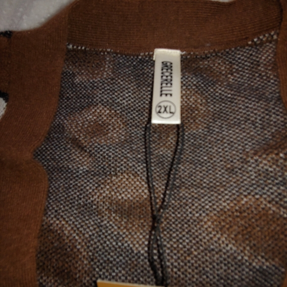 NWT Plus Size Grecerelle Open Front Leopard Print Cardigan Sweater - Size 2XL - Picture 8 of 15